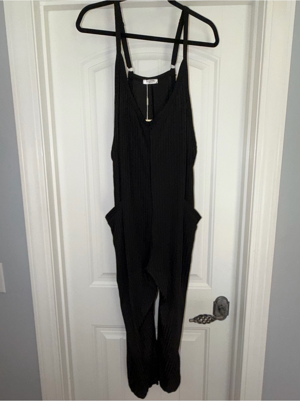Black Women's Jumpsuit with Adjustable Straps